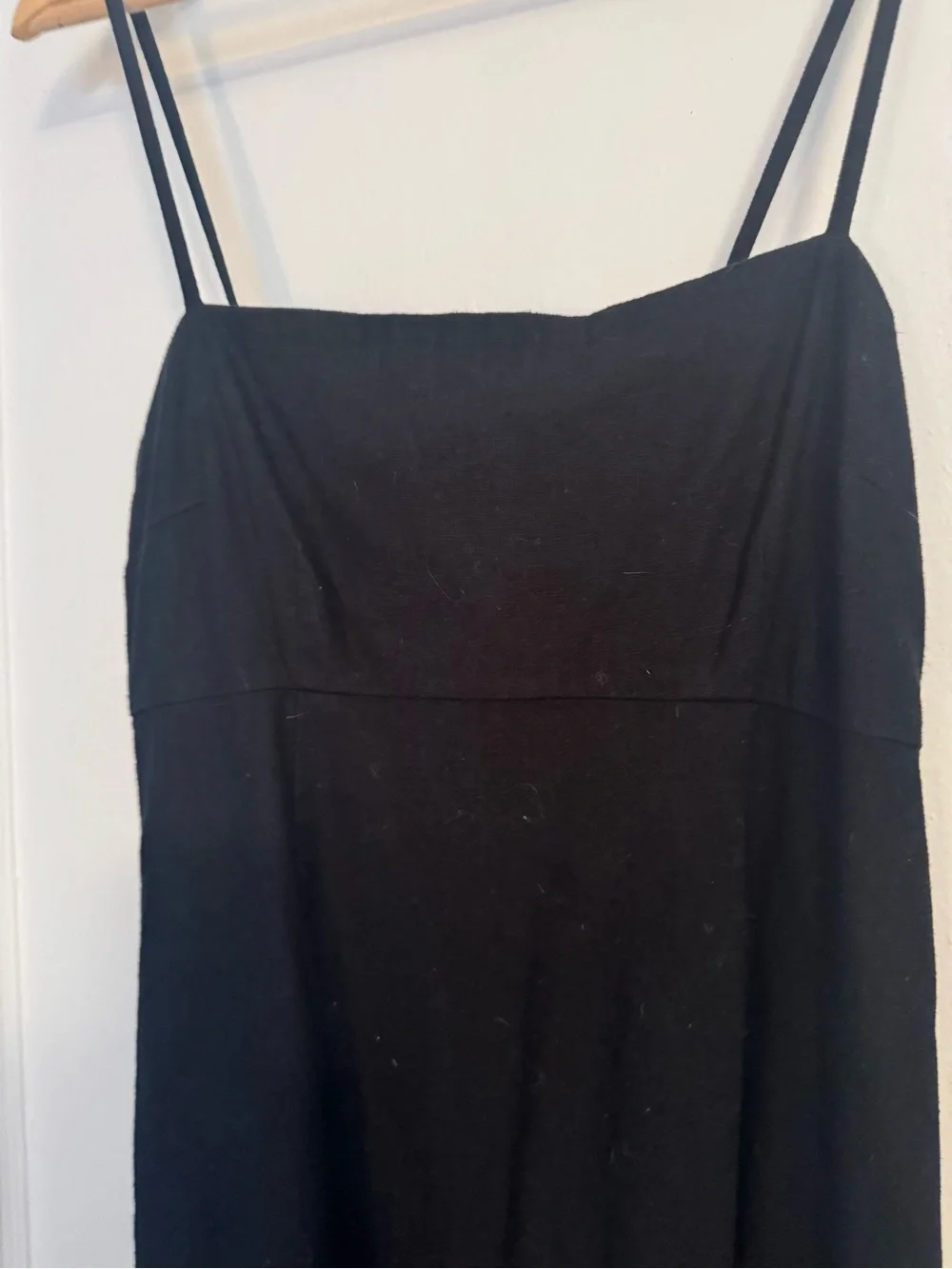 Abercrombie & Fitch Black Linen Adjustable Strap Maxi Dress